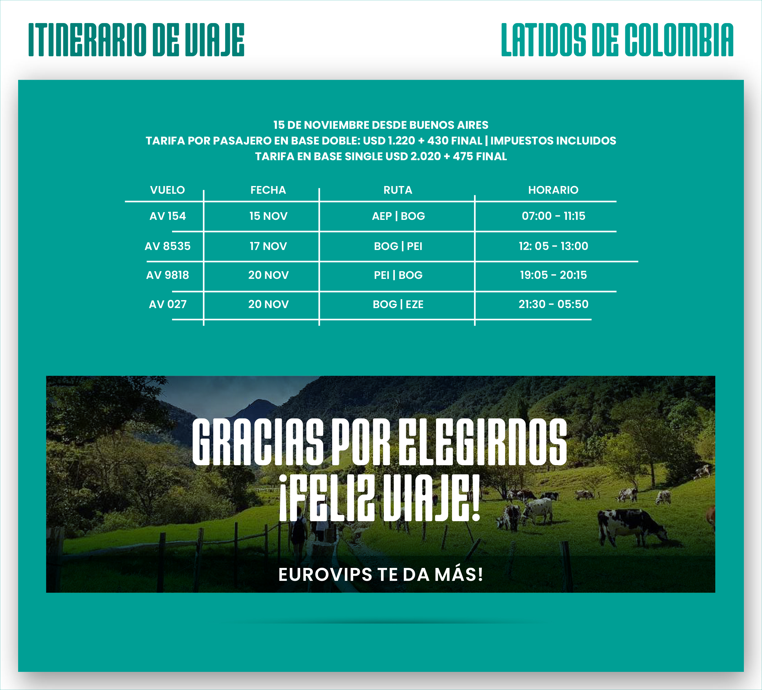LATIDOS DE COLOMBIA 5 NOCHES